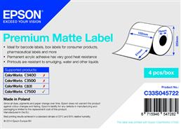 Epson S045722 prémium matt etikett