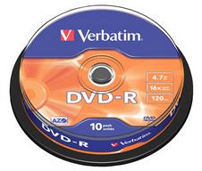 Verbatim DVD-R 4.7GB DVD lemez 10 Pack